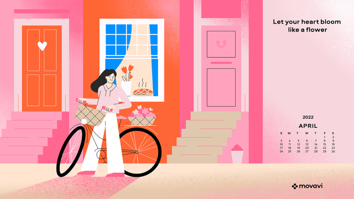 Апрельский календарь для рабочего стола