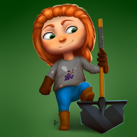 Девочка с лопатой