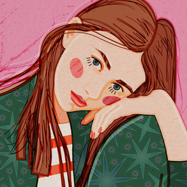 Девушка в зеленой пижаме