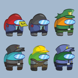 Персонажи в стиле Among Us