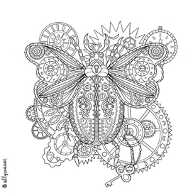 Раскраска «Стимпанк жук»