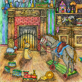 У камина. Иллюстрация к книге