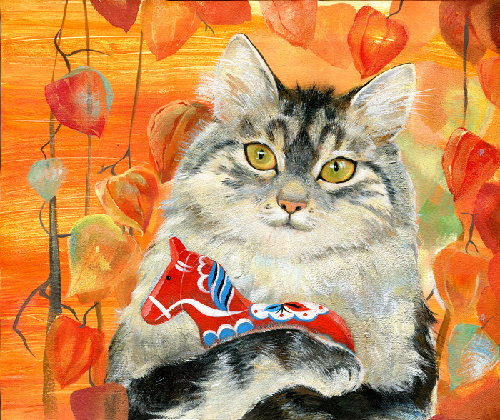 Кошка с лошадкой