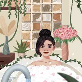 Иллюстрация для открытки "Всегда находи время для себя"