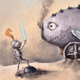 Этюд маслом "Рыцарь"