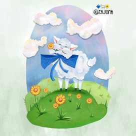 Иллюстрация на тему животных на основе трех стикеров