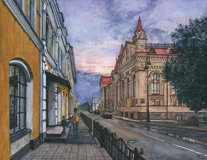 Рыбинск. Сумерки в августе