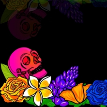 череп и цветы