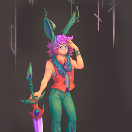 Аниме девушка с фиолетовыми волосами