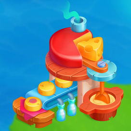 Сырный завод, изометрия, эскизы  и рендер