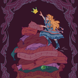Иллюстрация к сказке - «Принцесса на горошине»