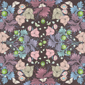 Анемоны и анютины глазки. Осенняя композиция. Цифровая живопись