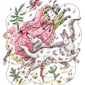 Дева, которая танцует с волками и носит красный плащ