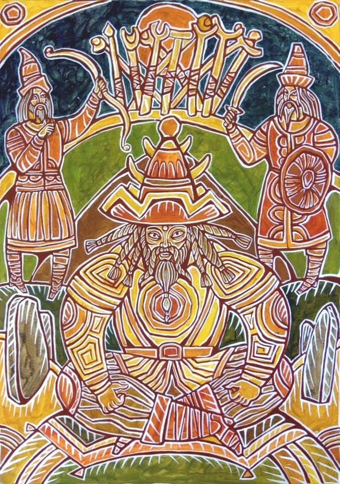 Слово о полку Игореве.Хан половецкий Кончак. 44х63. 2017г.