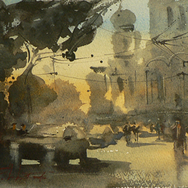 утро в городе