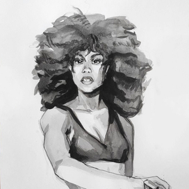 Портрет девушки с афро