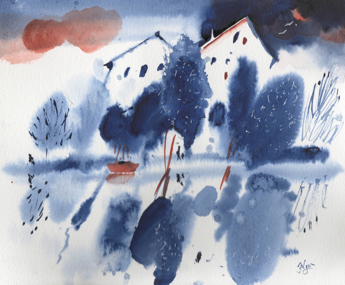 Ветер. Индиго - охра. 