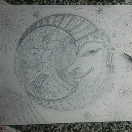 Раскраска - Месяц