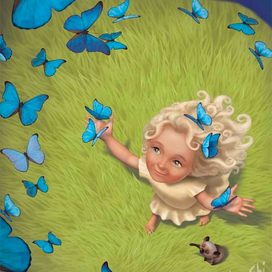 небо из бабочек из книги "Лысый ёжик и тайный мир"