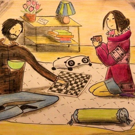 Дома в дождь