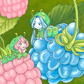 Иллюстрация для книги "Бабочки. Кто красивее?" Спор гусениц.
