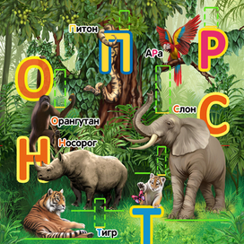 фон для животных "Джунгли"