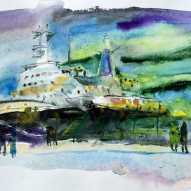 Полярная ночь в Мурманске. Порт.