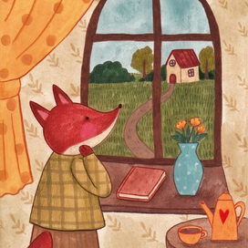 лисенок у окна