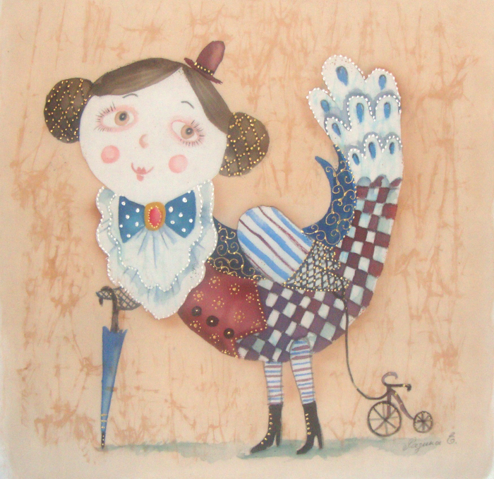 Птица счастья в стиле ретро