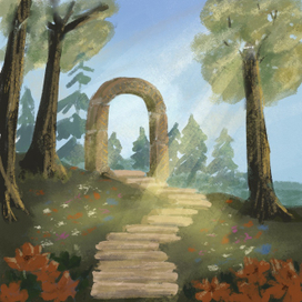 Переход в таинственный лес