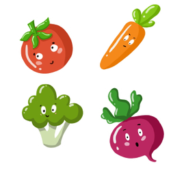 Стикеры - овощи с эмоциями