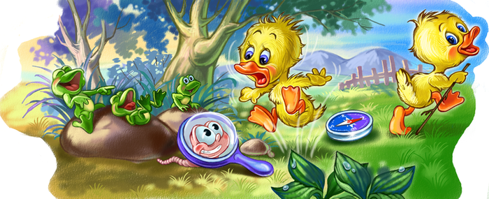 Иллюстрация к стихотворению "Пять утят". Для издательства.