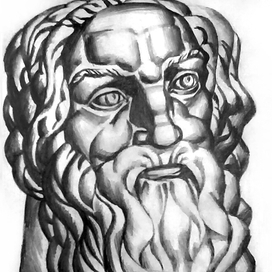 9. "Старец", бумага, карандаш. 2017 г.  #50дней50рисунков