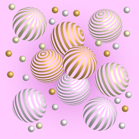 Золотые и серебрянные шарики.