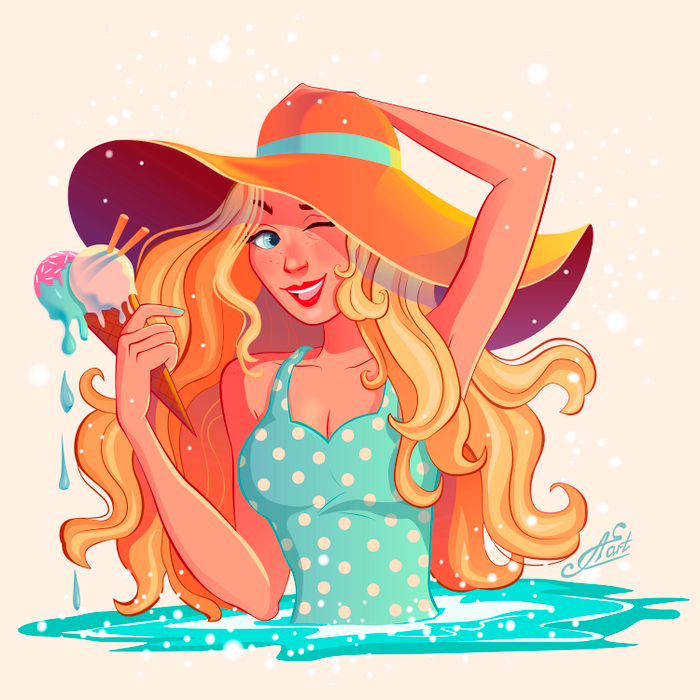 девушка в шляпе