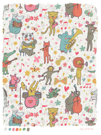 Бесшовный узор с звериными музыкантами