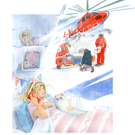 Подарок. Иллюстрация к сказке из книги Юлии Чернухиной "Волшебные витражи". Издательство "Эксмо"