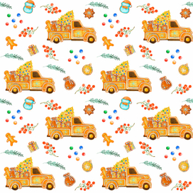 Новый год, пряники. Бесшовный паттерн для упаковки. 