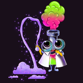 Бренд-персонаж. Колба. Химические опыты. 