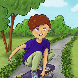 На скейтборде