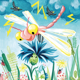 Стрекоза и Василёк