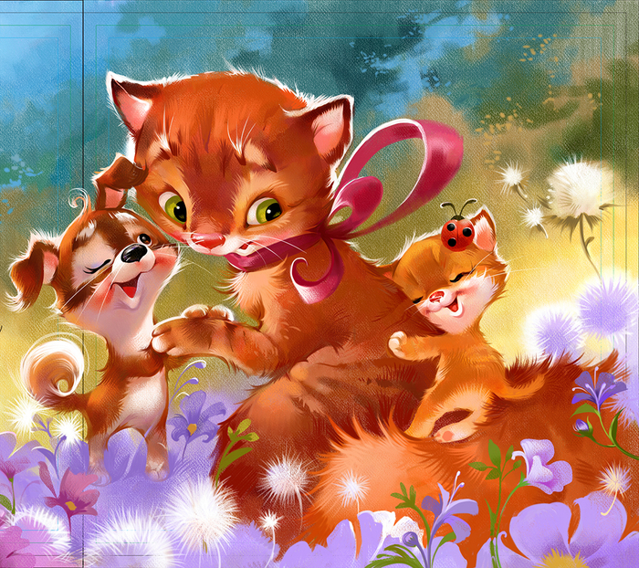 Иллюстрация к книге " Котенок Боня "