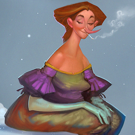 Тетя на снегу