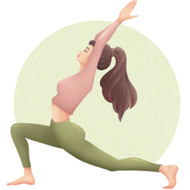 Принт Девушка-йога