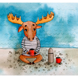 лось и море