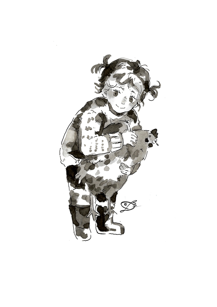 Девочка и курица