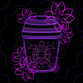 a drink with a pink turtle