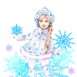 Снегурочка со снежинками