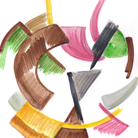 Эскиз холста "Всё по кругу" (Памяти Ольги Розановой)