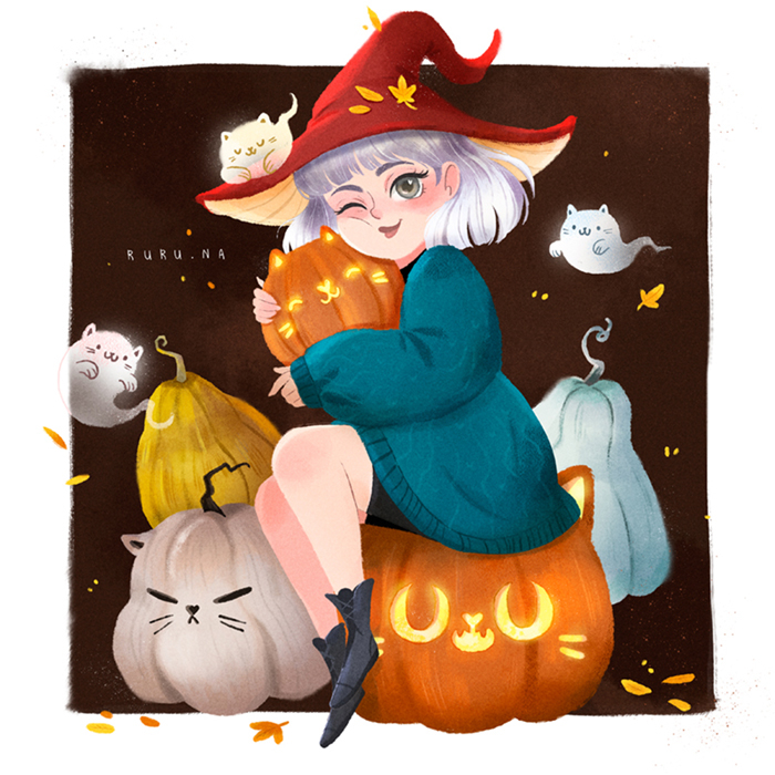 Ведьма с тыквокотиками